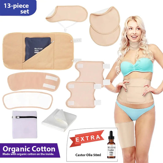 The Restore Wrap Set - 12-Piece Castor oil wrap pack set